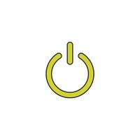 A yellow power button icon on a white background vector