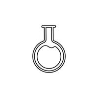 A black and white line drawing of a flask vector