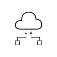 Cloud computing icon illustration, line style vector