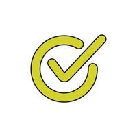 Check mark icon illustration on white background vector
