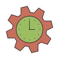 A clock in a gear wheel icon vector