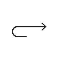 A black and white illustration of an arrow pointing down vector