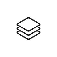 A black and white icon of a stack of three cubes vector
