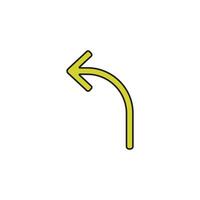 A yellow arrow pointing down on a white background vector