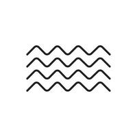 Wave icon, line icon, illustration vector