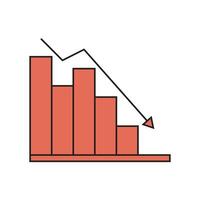 An icon of a graph with an arrow going up vector