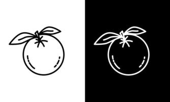 Orange fruit in outline style. Very suitable for logos, icons, prints, and other design complements. vector