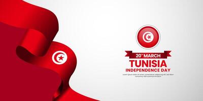 Tunisia flag with copyspace banner background for Independence day vector