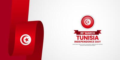 Tunisia flag with copyspace background template for Independence day vector