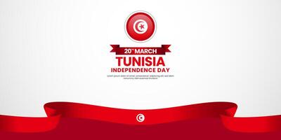 Tunisia national flag for Independence day on white background with copyspace area vector