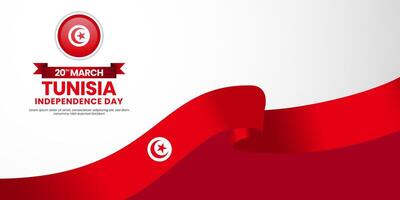 Tunisia national flag for Independence day background with copyspace vector