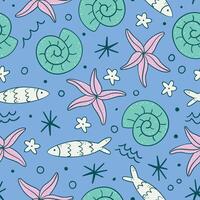 Undersea Pattern Summer Background Summer Seamless Pattern vector
