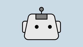 Technology of AI robot, animation footage looping, blue background, flat design style video