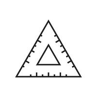 A triangle with a ruler on it vector