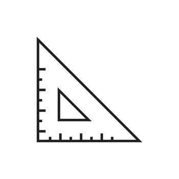 A triangle with a ruler on it vector