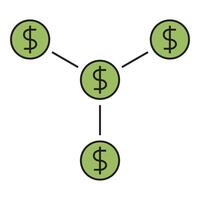 A diagram of a network of money vector