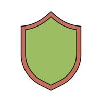 A green and red shield icon on a white background vector