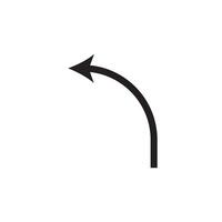 A black and white illustration of an arrow pointing down vector