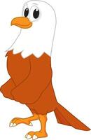 Cartoon of a funny bald eagle walking vector
