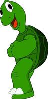 Cartoon of a funny turtle dancing vector