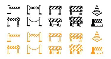 road block icon road cone sign traffic construction block vector