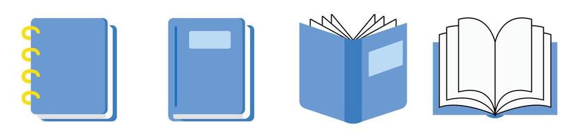flat blue book icon skill reading learning paper vector