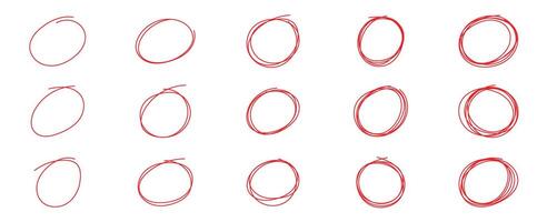 red circle mark hand drawing border empty scribble sketch vector