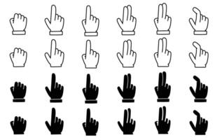 Hand gesture sign drawing cartoon cursor click illustration for smartphone or computer device vector