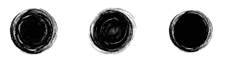 round shape grungy circle hand drawing vector