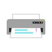 Illustration of a printer printing a document vector