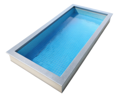 A rectangular swimming pool with a blue tiled floor png