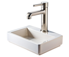 A modern bathroom sink with a square shape png