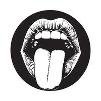 Open Mouth Sticking Out Tongue Stock Image isolated on white background vector