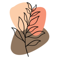a leaf with a flower on it, with a background of a pink and orange color png