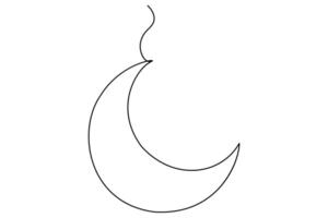 Continuous one line Moon concept single line concept outline art illustration vector