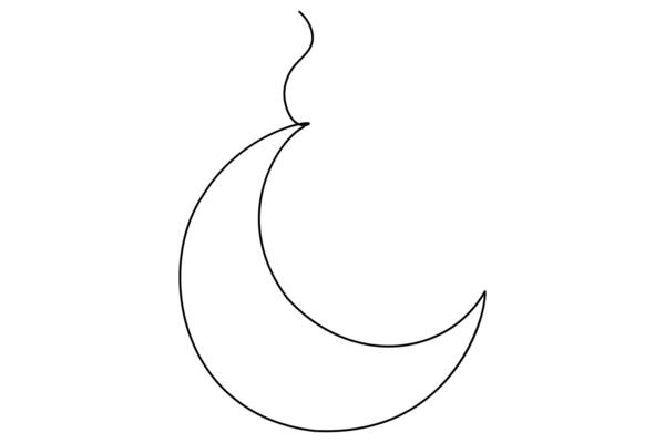 Continuous one line Moon concept single line concept outline art illustration