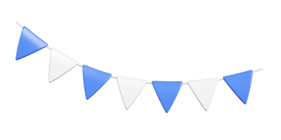 Party bunting 3d render with alternating flags png