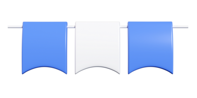 Party bunting 3d render with curved bottom flags png