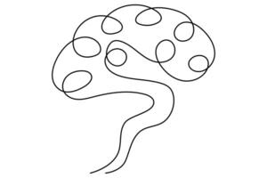 Human brain continuous one line drawing concept of Hand drawn minimalism style illustration vector