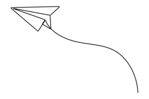 Paper plane symbol single line drawing minimalism design outline art illustration vector
