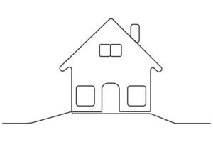 House symbol illustration continuous single line drawing House symbol icon outline vector