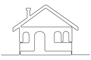House symbol continuous one line art drawing of House symbol design outline vector