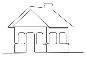 House icon outline illustration continuous one line art drawing and minimalist design vector