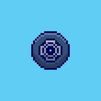 Pixel art Tire game asset design vector