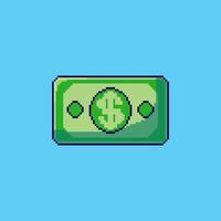 Pixel art Dollar Bill game asset design vector