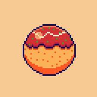 Pixel art Takoyaki game asset design vector