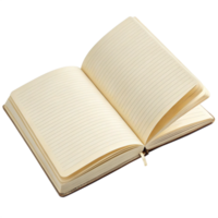 A notebook with a blank page on an isolated background png
