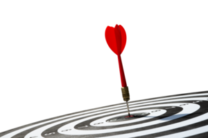 red dart on target board isolated png