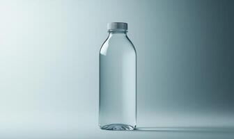 A clear bottle with a lid on it photo