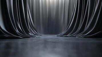 A long curtain hangs in the air, creating a sense of depth and mystery photo